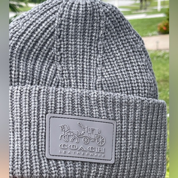 COACH Patch Beanie In Dove Grey Unisex main image 9